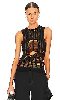 Dion Lee Distressed Floats Tank in Black from Revolve.com | Revolve Clothing (Global)