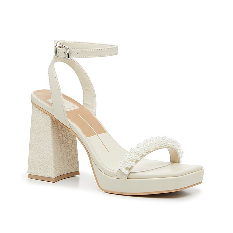 Dolce Vita Alesia Sandal | Women's | Vanilla Pearl Ivory | Size 9.5 | Heels | Sandals | Ankle Strap | DSW