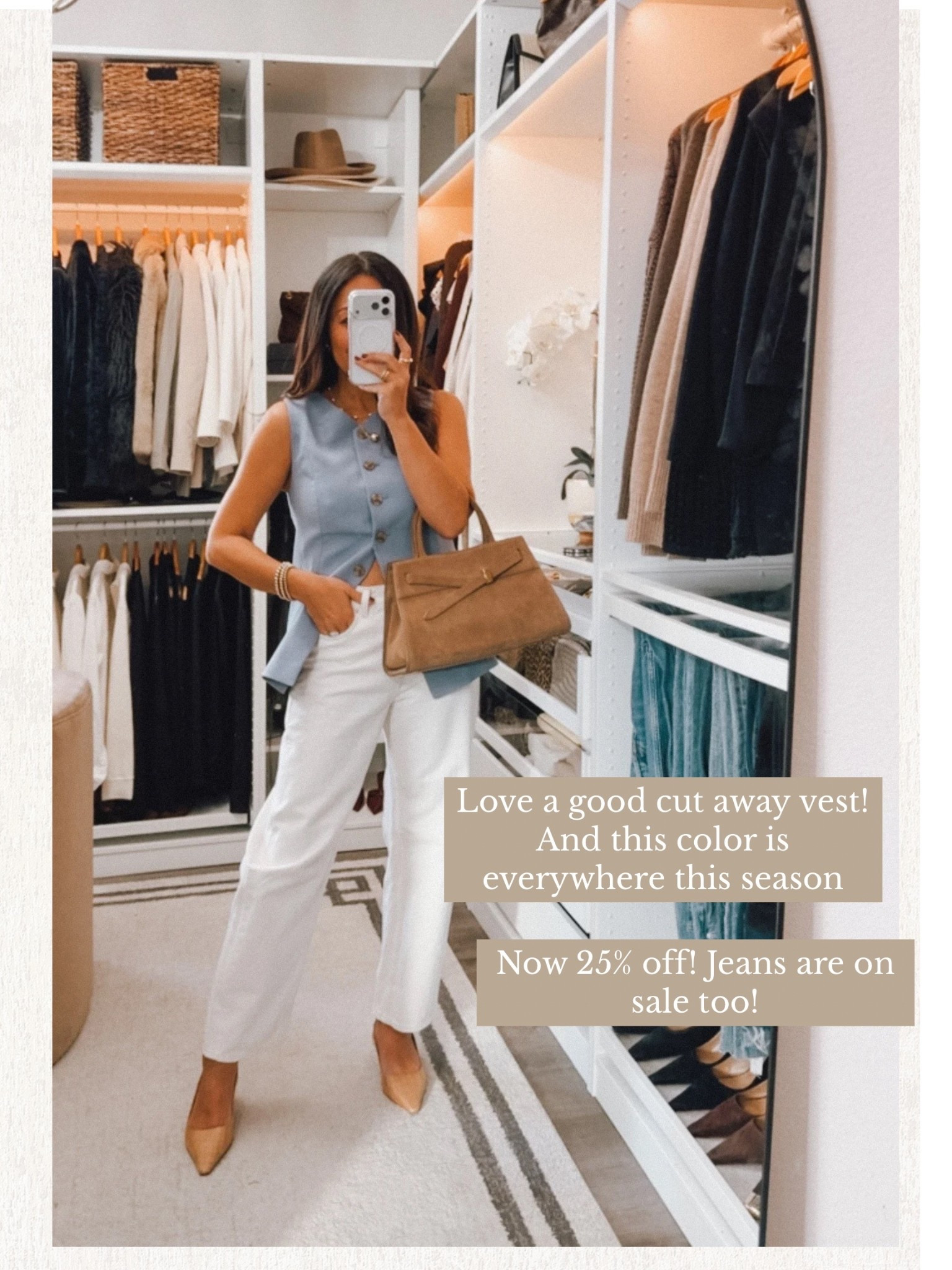 Sale finds! ⭐️ vest TTS
Jeans have the best relaxed fit- they run big, I sized down 1 

#LTKSaleAlert #LTKOver40