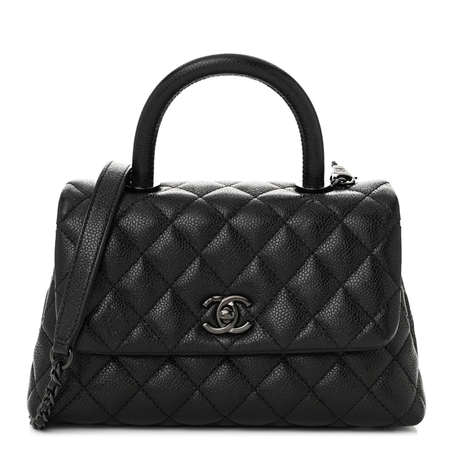 Caviar Quilted Mini Coco Handle Flap So Black | FASHIONPHILE (US)