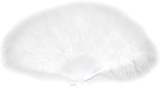 FANSOF.FANS Marabou Feather Hand Fan 45cm, Fancy Dress Wedding Party Favour Gift Outdoor Vintage ... | Amazon (US)