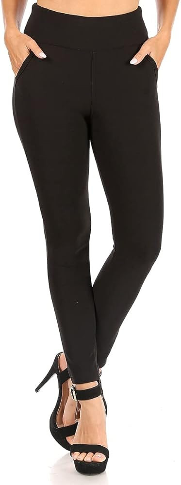 ShoSho Womens High Waist Skinny Pants Pull-On Trousers Stretchy Office Pants with Tummy Control B... | Amazon (US)