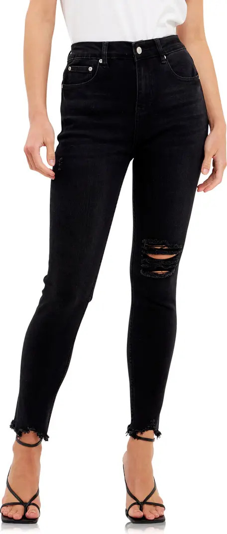 Destroyed Raw Hem Skinny Jeans | Nordstrom