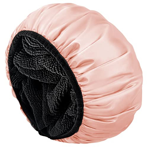 Aquior Shower Cap,Shower Cap for Women Reusable, Triple Layer Waterproof Bath Cap,Silky Satin Outer  | Amazon (US)