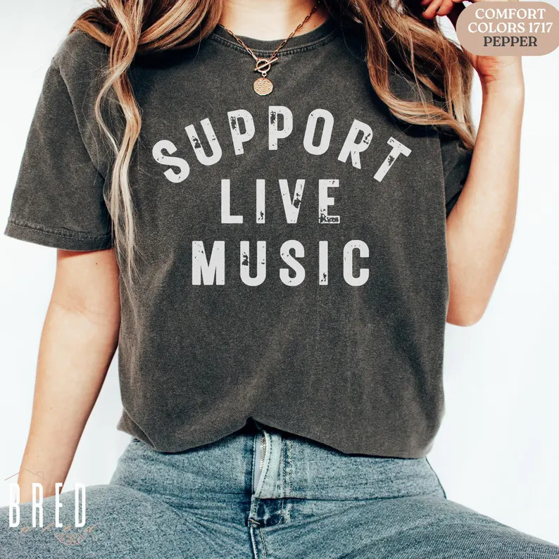 Support Live Music Shirt, Comfort Colors Indie Fans Tee, Vintage Music Lover Gift, Retro Band Vib... | Etsy (Global)