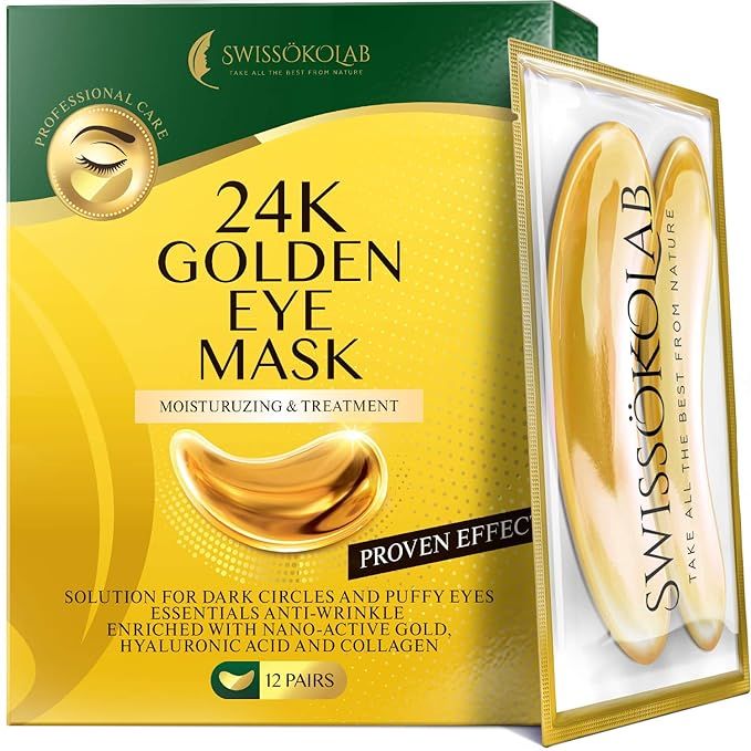Under Eye Patches For Puffy Eyes 24k Gold Eye Mask For Dark Circles And Puffiness Collagen Eye Ge... | Amazon (US)