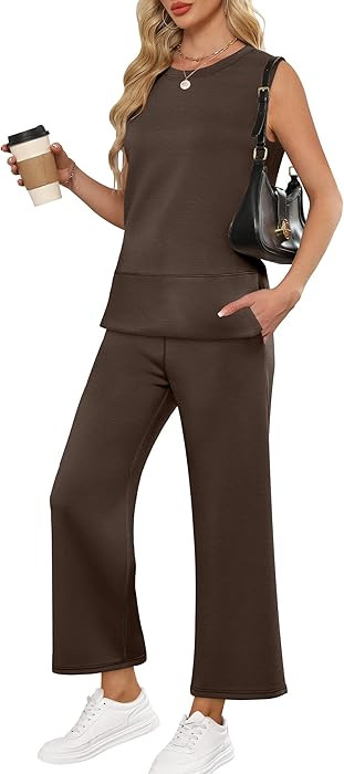 Amazon.com: ANRABESS Womens 2 Piece Outfits Summer Beach Vacation Clothes Spring Travel Airport C... | Amazon (US)