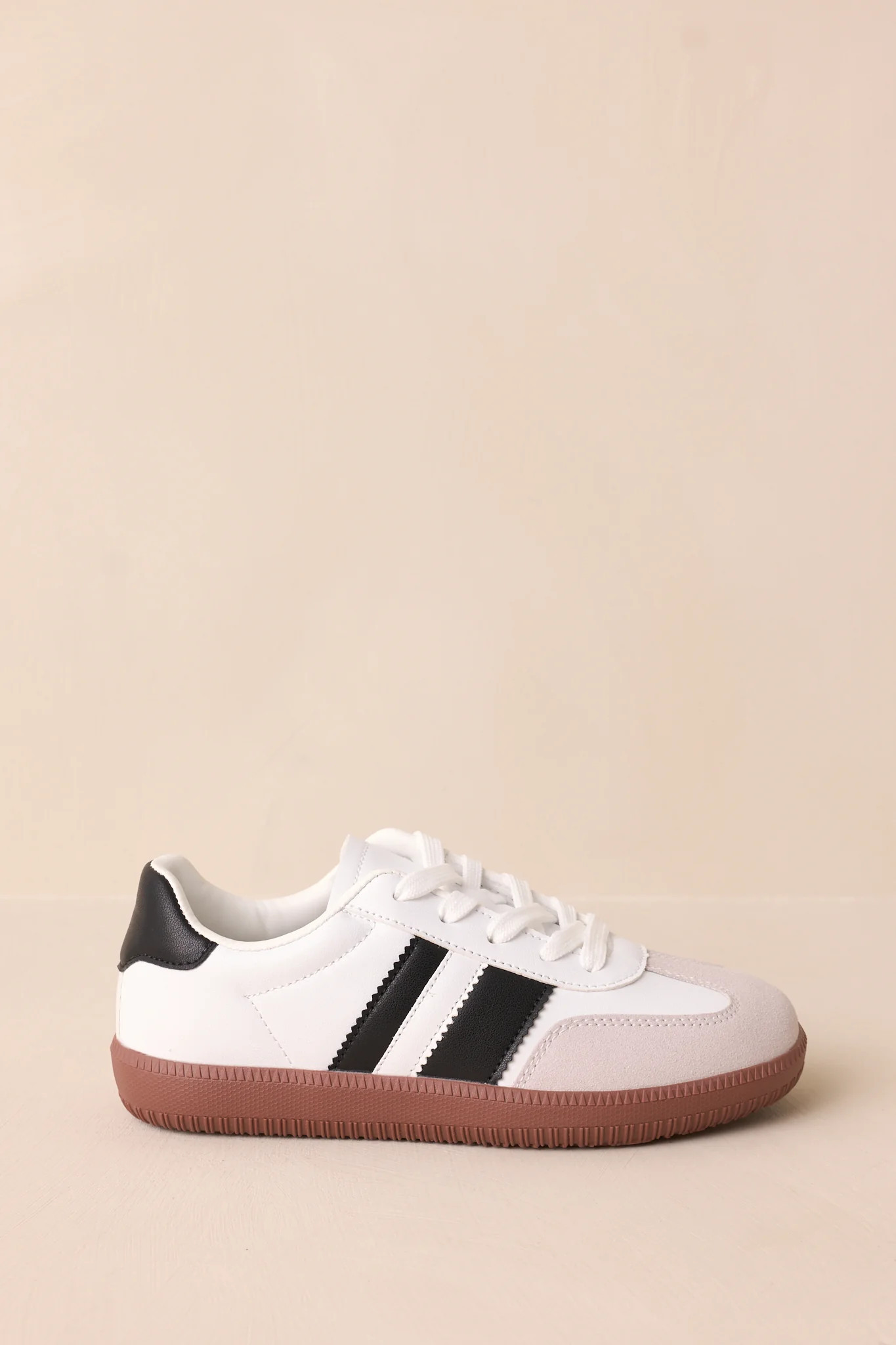 Runaway Love White & Black Retro Sneakers | Red Dress