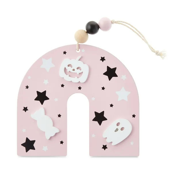 Way To Celebrate Halloween Beaded Wooden Accent Decor, Rainbow - 4 Inch - Walmart.com | Walmart (US)