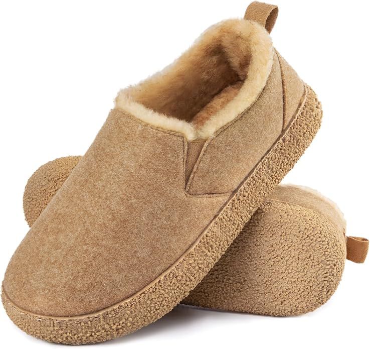 MERRIMAC Women's Faux Felt Slippers Closed-back Warm Comfy Non-slip Memory Foam Indoor House Shoe... | Amazon (US)