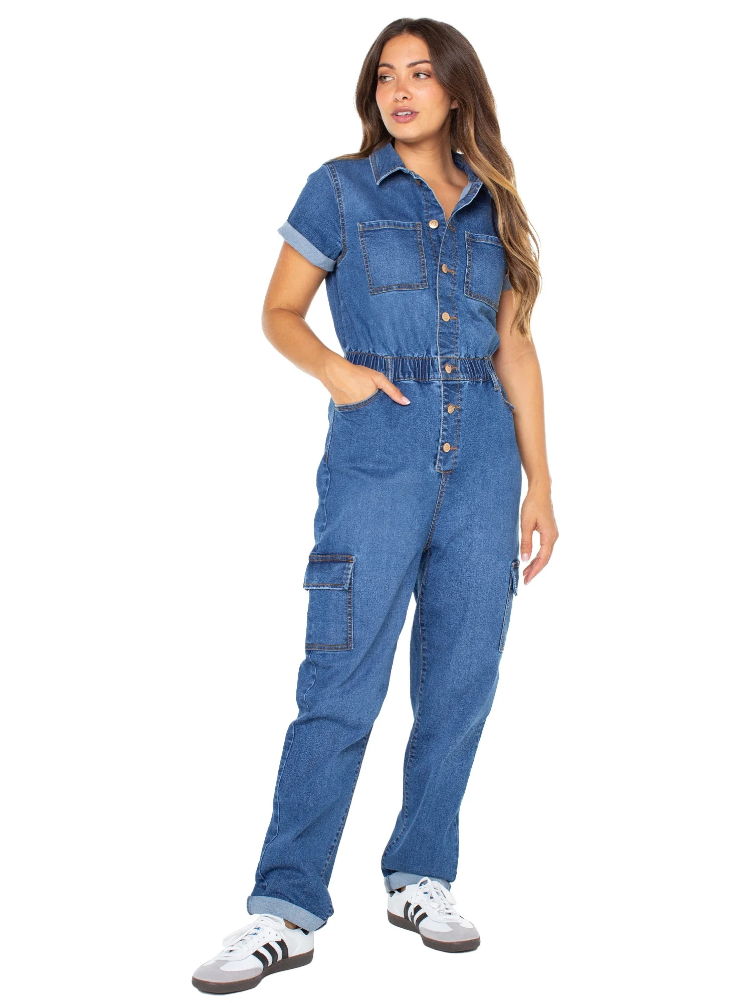 Celebrity Pink Juniors and Juniors Plus Cargo Boilersuit Sizes XXS-3X | Walmart (US)