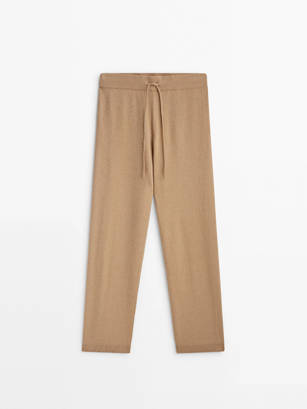 Wool and cashmere blend knit trousers | Massimo Dutti UK