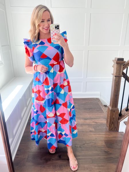 Happy happy joy joy! I had so many compliments on this dress today. Zip back. Pockets and a pretty color palette. Wearing size small. Code KATI15 can be used for my bracelets from Kylie and Bryn! 

#LTKOver40 #LTKFindsUnder100 #LTKStyleTip
