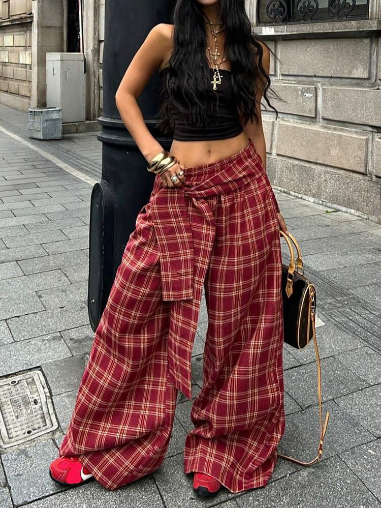 Baggy plaid pants | SHEIN