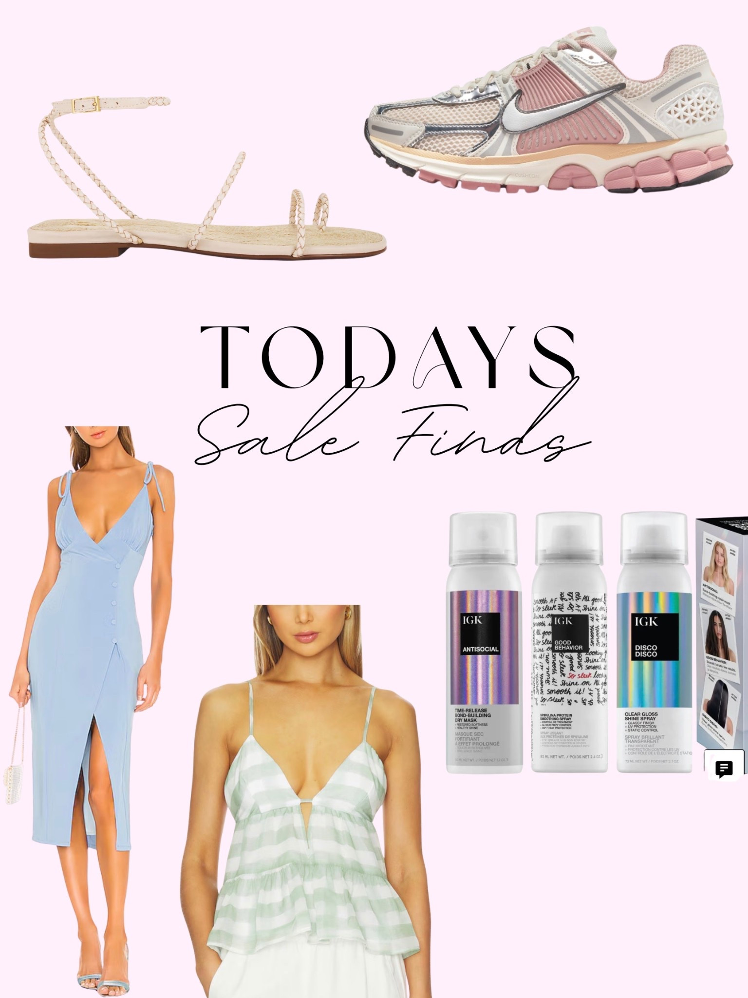 Revolve sale, Nike zoom sneakers, spring fashion, Igk hair spray 

#LTKTravel #LTKBeauty #LTKSaleAlert