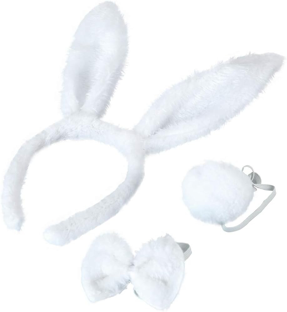 BinaryABC Bunny Rabbit Costume Set,Ears Headband Bow Ties Tail Set,Halloween Costume Assesories | Amazon (US)