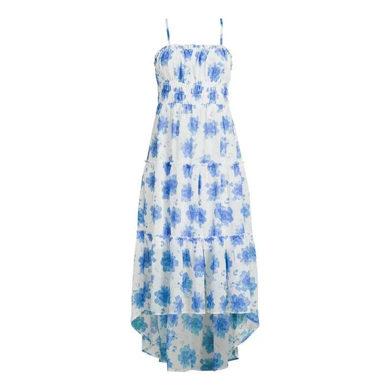 No Boundaries Juniors’ Ruffle High Low Dress, Sizes XS-XXXL | Walmart (US)