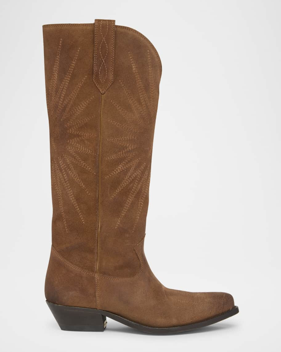 Wish Star Embroidered Suede Western Boots | Neiman Marcus