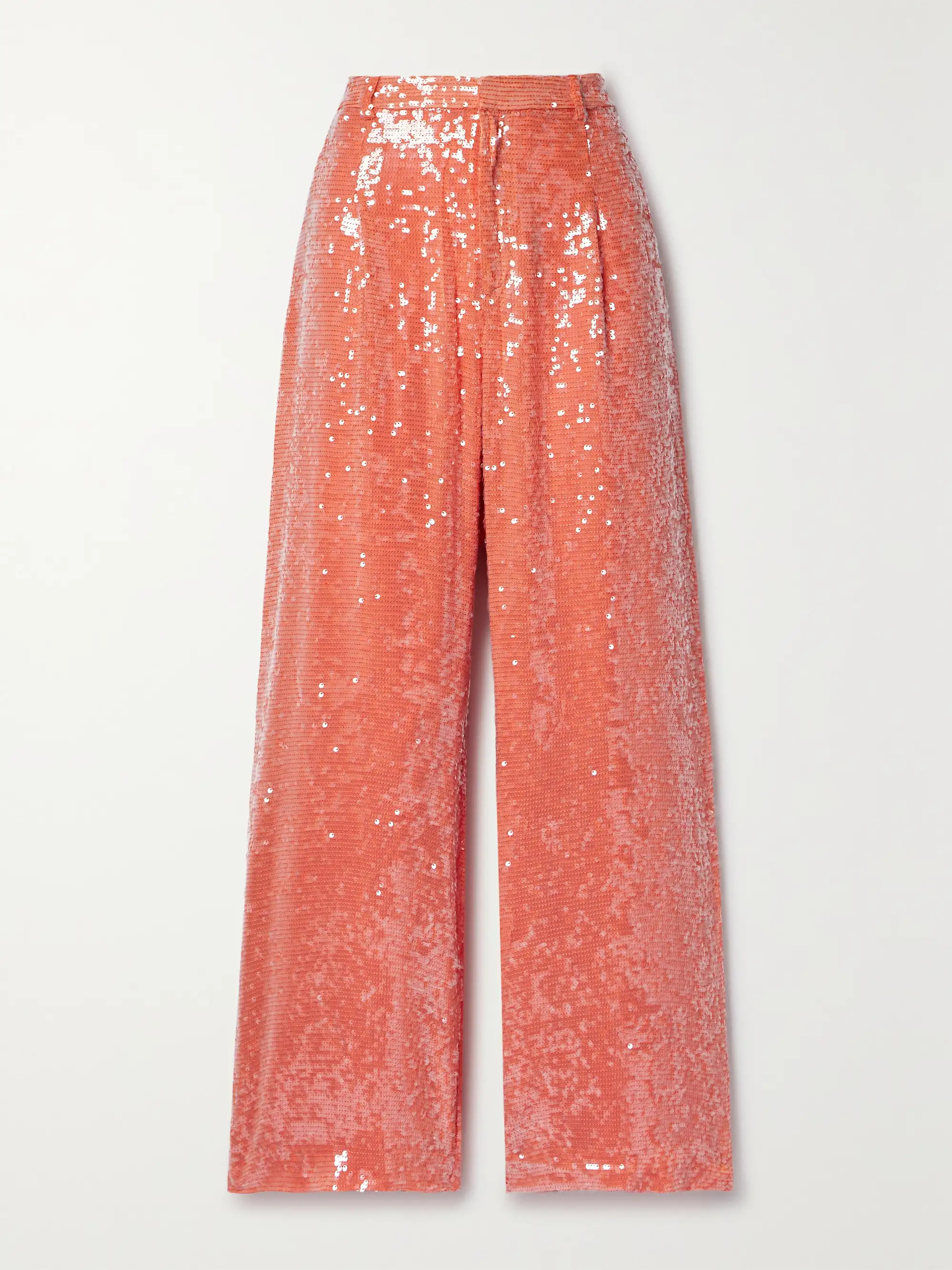 Pleated sequined crepe wide-leg pants | NET-A-PORTER (US)