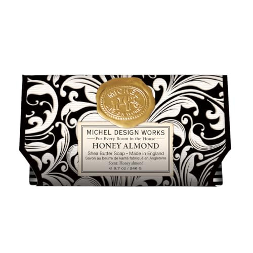 Michel Design Works Triple-milled and Handmade Large Bath Soap Bar, Honey Almond Scent and Design with Shea Butter, Long Lasting 8.7oz Bar | Amazon (US)