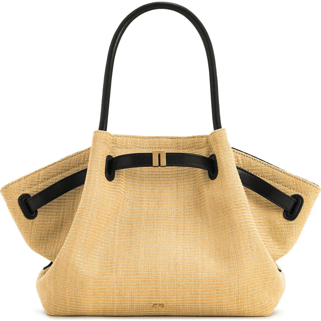 JW PEI Medium Hana Faux Straw Tote in Brown Straw at Nordstrom | Nordstrom