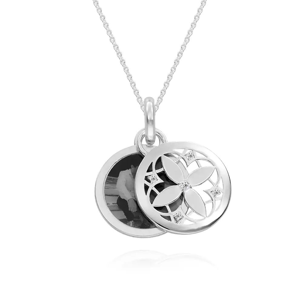 Floret Photo Pendant Necklace in Sterling Silver | MYKA