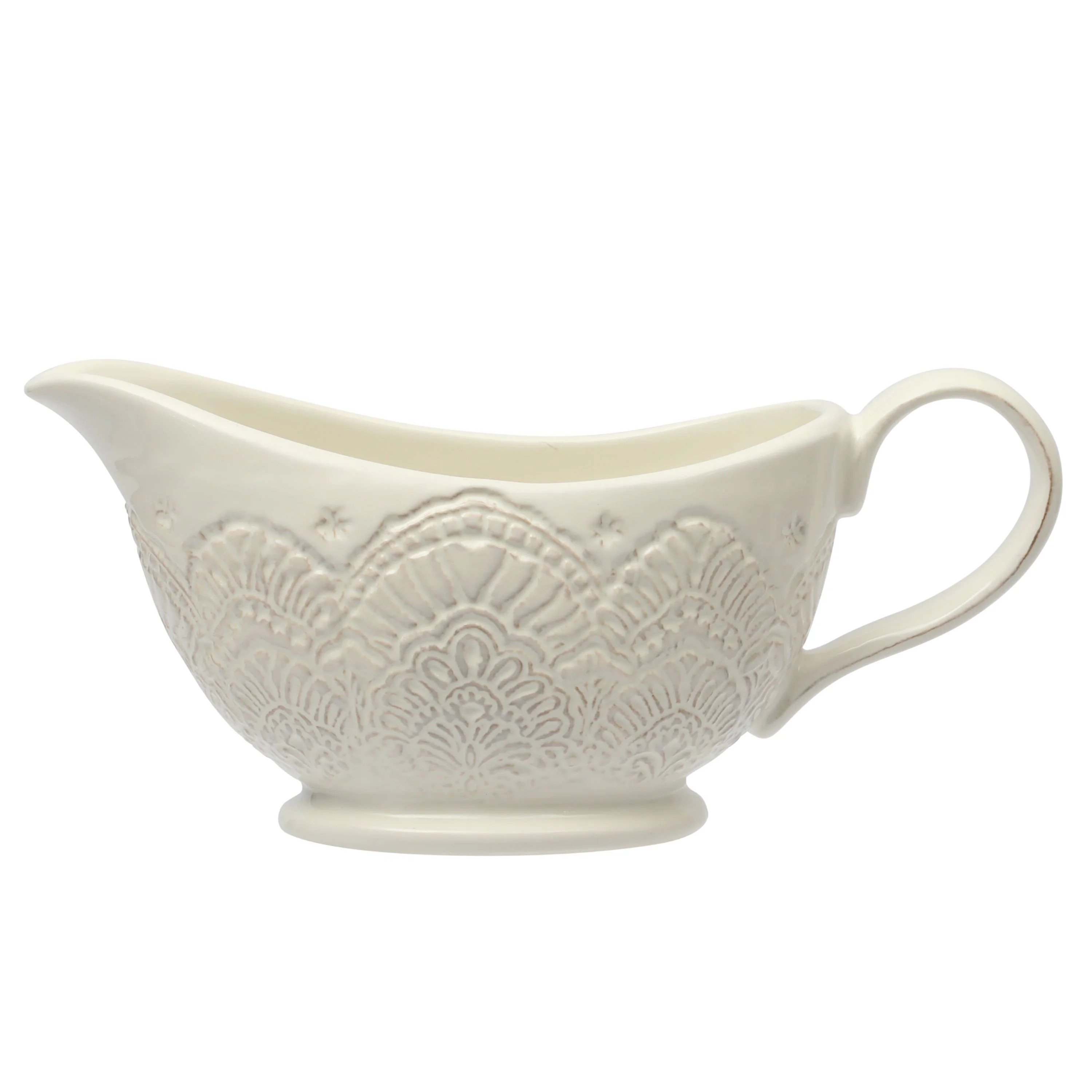 The Pioneer Woman Vintage Lace Stoneware Gravy Boat, Linen | Walmart (US)