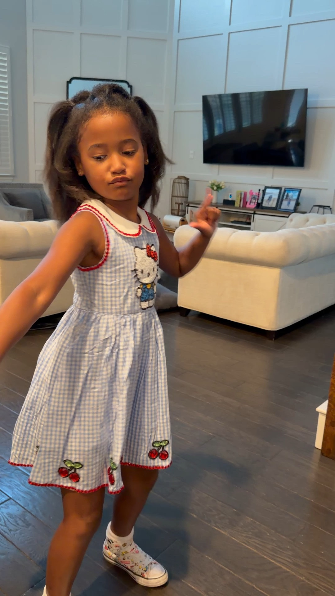 You’re welcome for my singing 😂 linking Camila’s super cute hello kitty dress