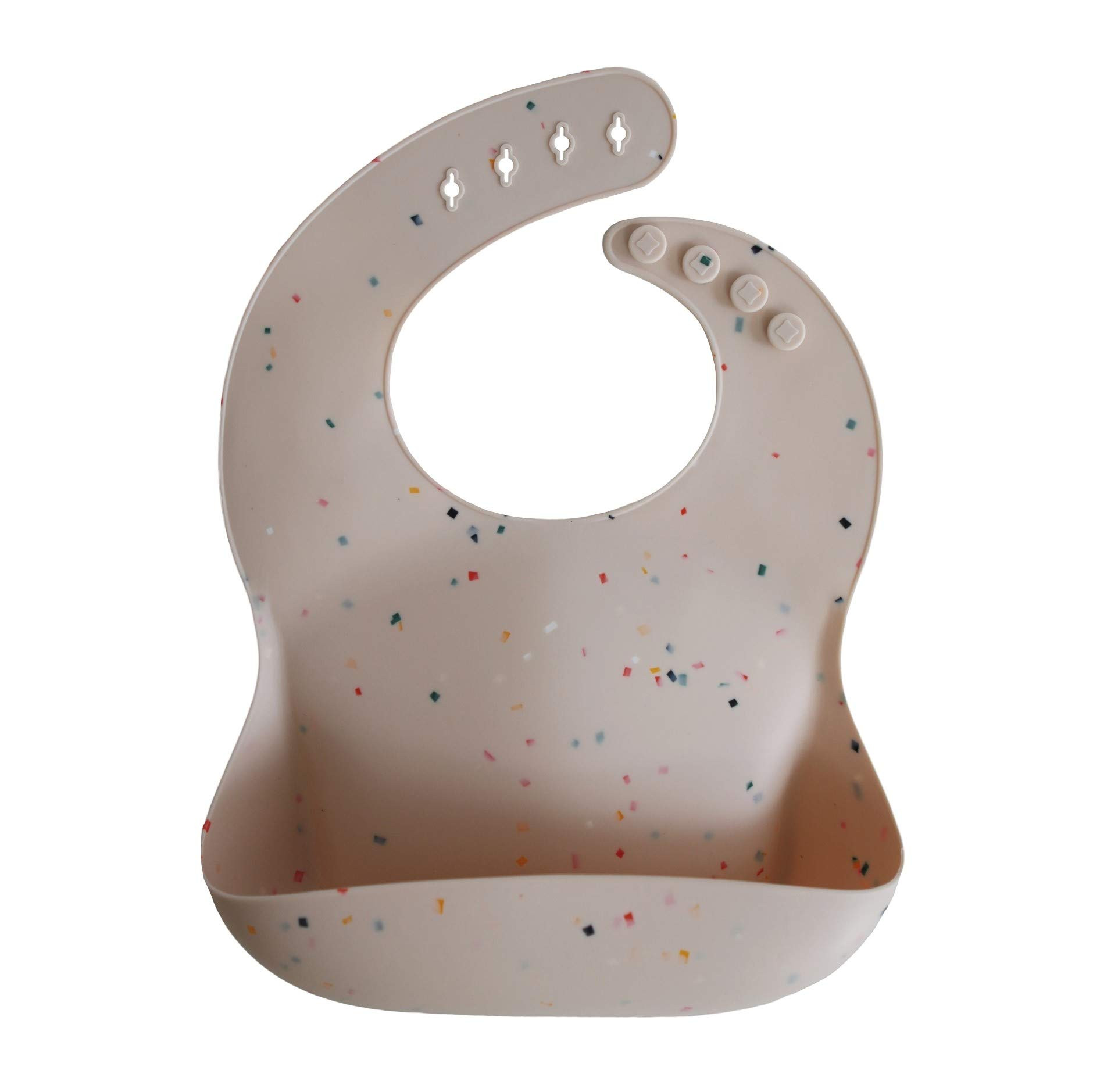 mushie Silicone Baby Bib | Adjustable Fit Waterproof Bibs (Vanilla Confetti) | Amazon (US)