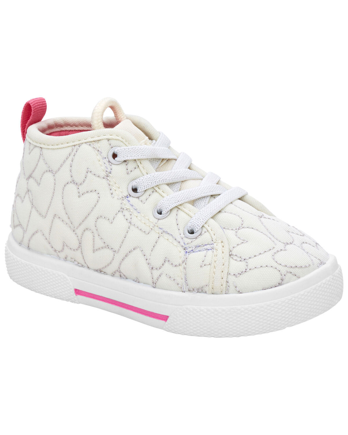 White Toddler Heart Print Recycled High-Top Sneakers | carters.com | Carter's