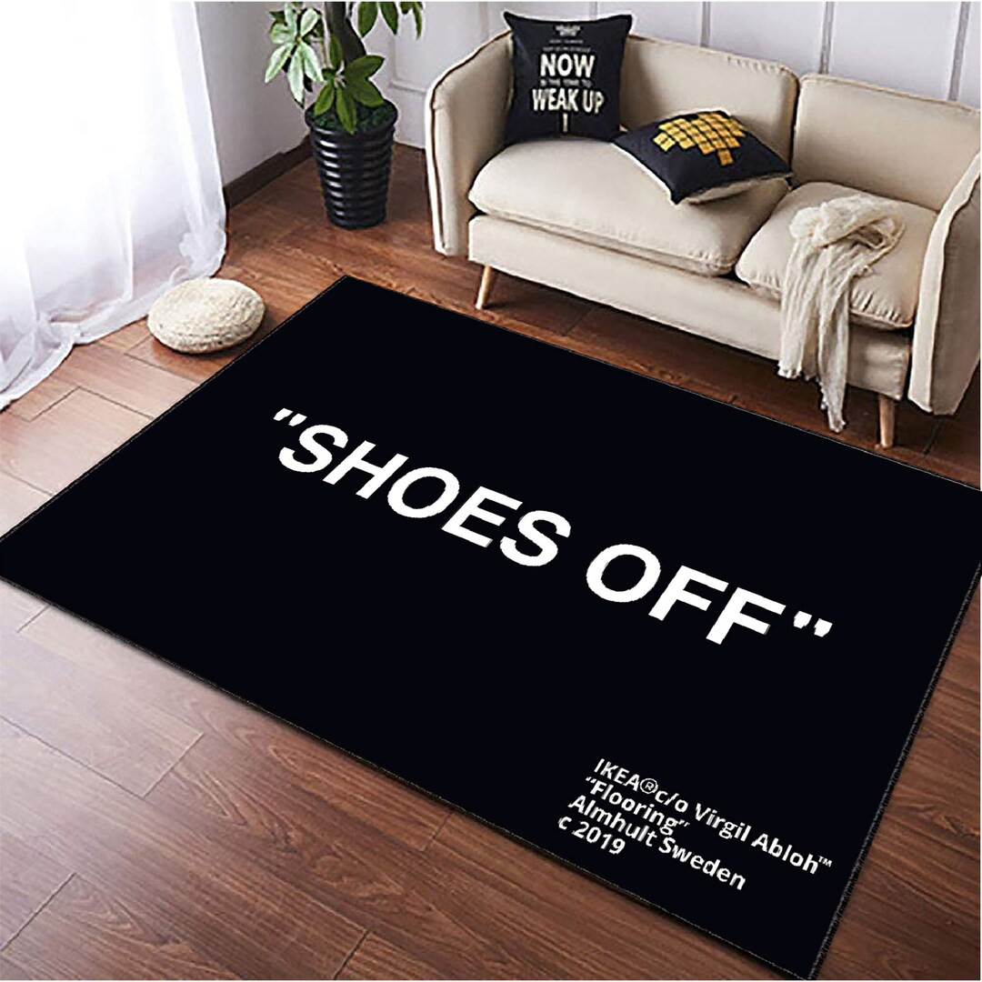 Shoes off Rug, Black Keep Off, Designer Rug, Personalized Gift, Keepoff, Custom Rug, Cool Area Ru... | Etsy (US)