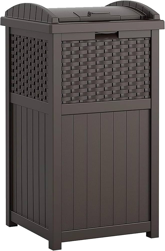 Suncast 33 Gallon Outdoor Trashcan Hideaway with Lid for 30 to 33 Gallon Trash Bags for Garage, B... | Amazon (US)