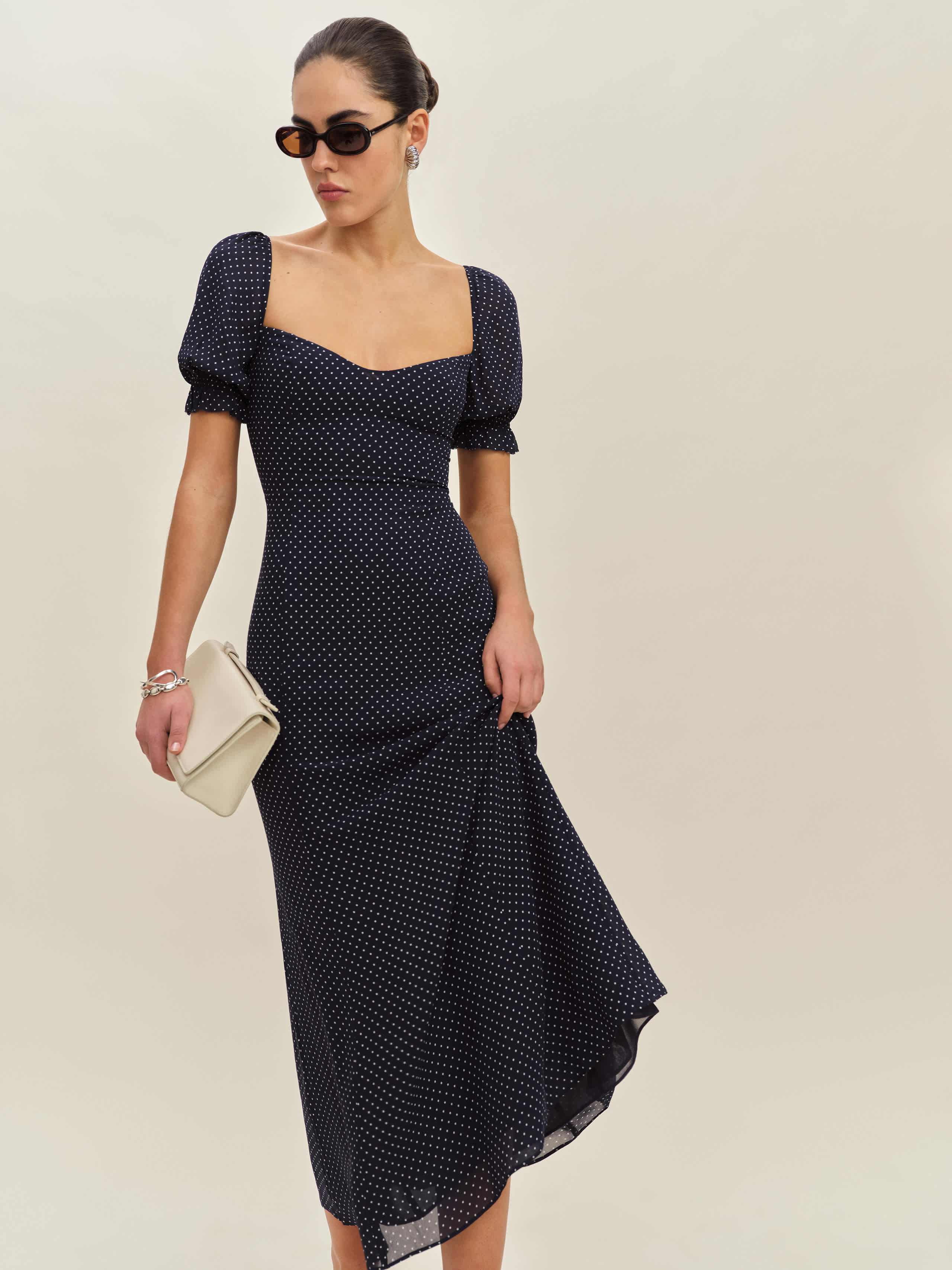 Reformation Gloria Dress Blue 0 | Reformation (Global)
