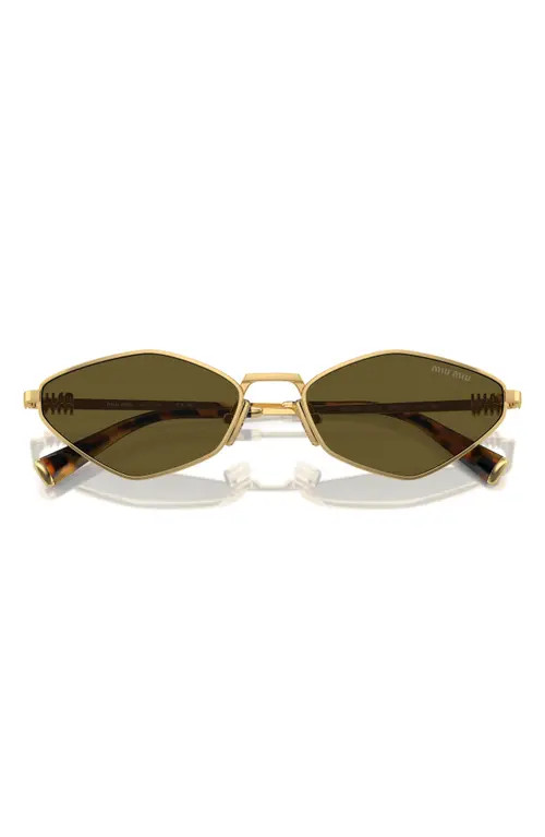 Miu Miu 56mm Irregular Sunglasses in Gold at Nordstrom | Nordstrom