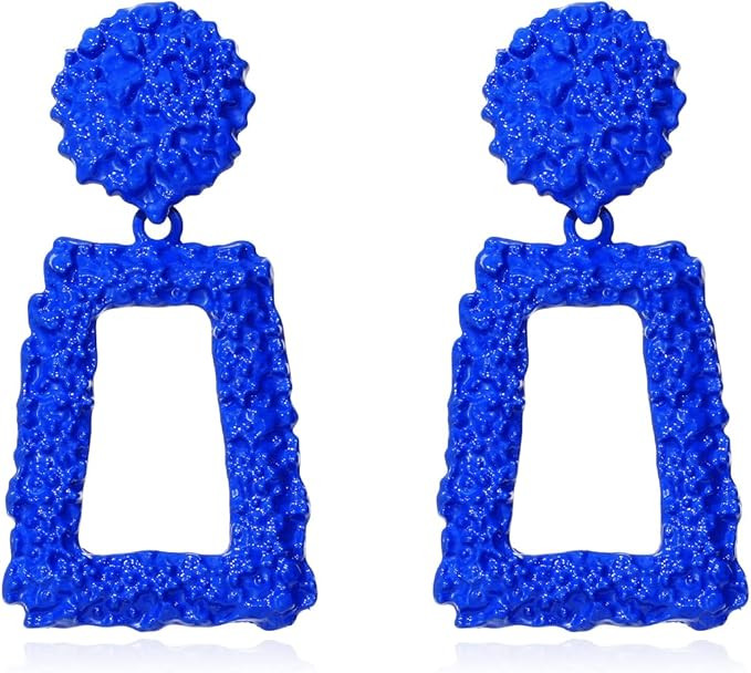 Gold Rectangle Geometric Dangle Earrings, Fashion Statement Drop Earrings for Women KELMALL COLLE... | Amazon (US)