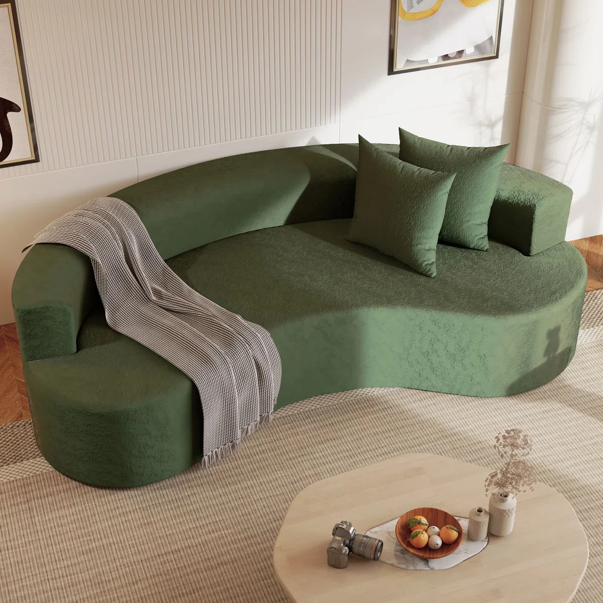 80" Modern Upholstered Sofa with Two Pillows Included | Wayfair North America