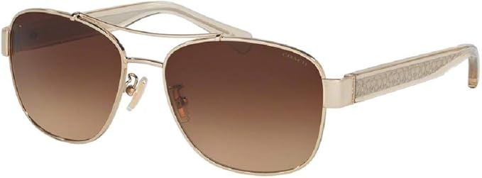 Coach HC7064 Aviator Sunglasses for Women + FREE Complimentary Eyewear Kit | Amazon (US)