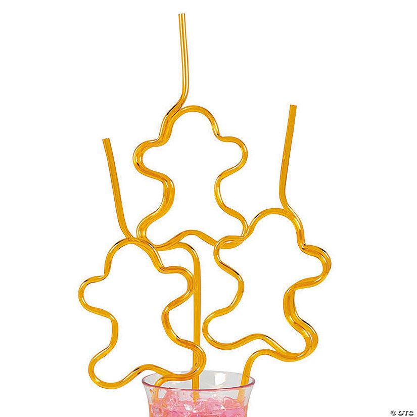 Gingerbread BPA-Free Plastic Silly Straws - 12 Pc. | Oriental Trading Company