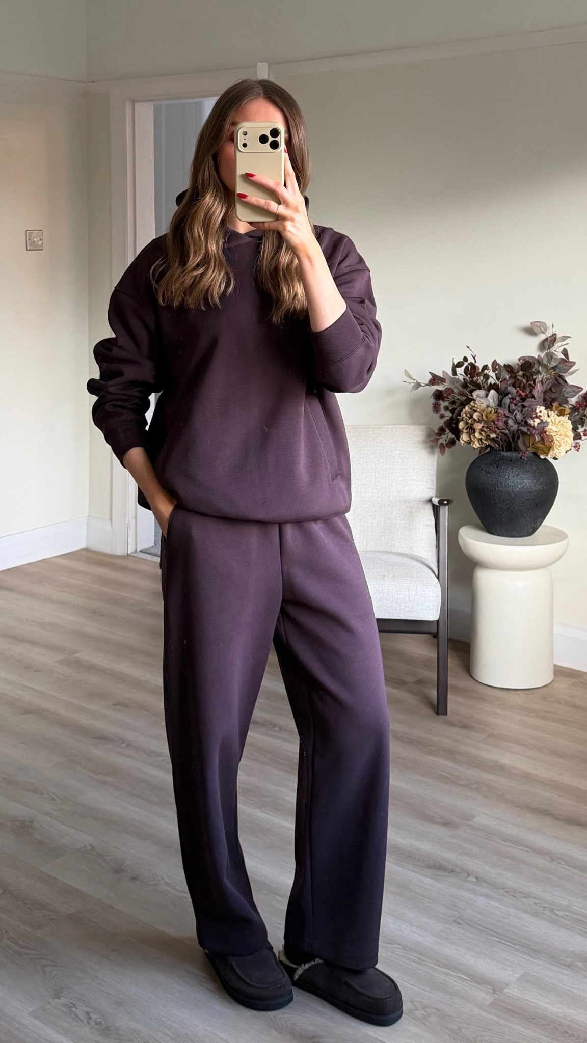Loungewear sets I’ll be living in over Christmas
Medium in the Uniqlo hoodie
Small in the joggers
I don’t think they do this exact colour anymore but the style is linked
I’m 5ft 6 
Dune brown suede loafers 

#LTKwinter #LTKuk