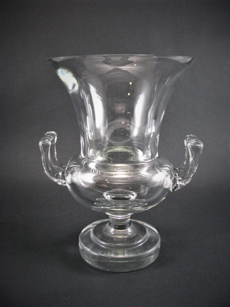 Crystal Urn Vase Double Handled Heavy 10" - Etsy | Etsy (US)