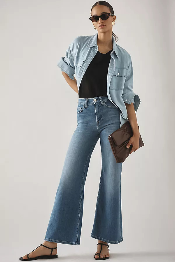 Le Slim High-Rise Palazzo Jeans | Anthropologie (US)