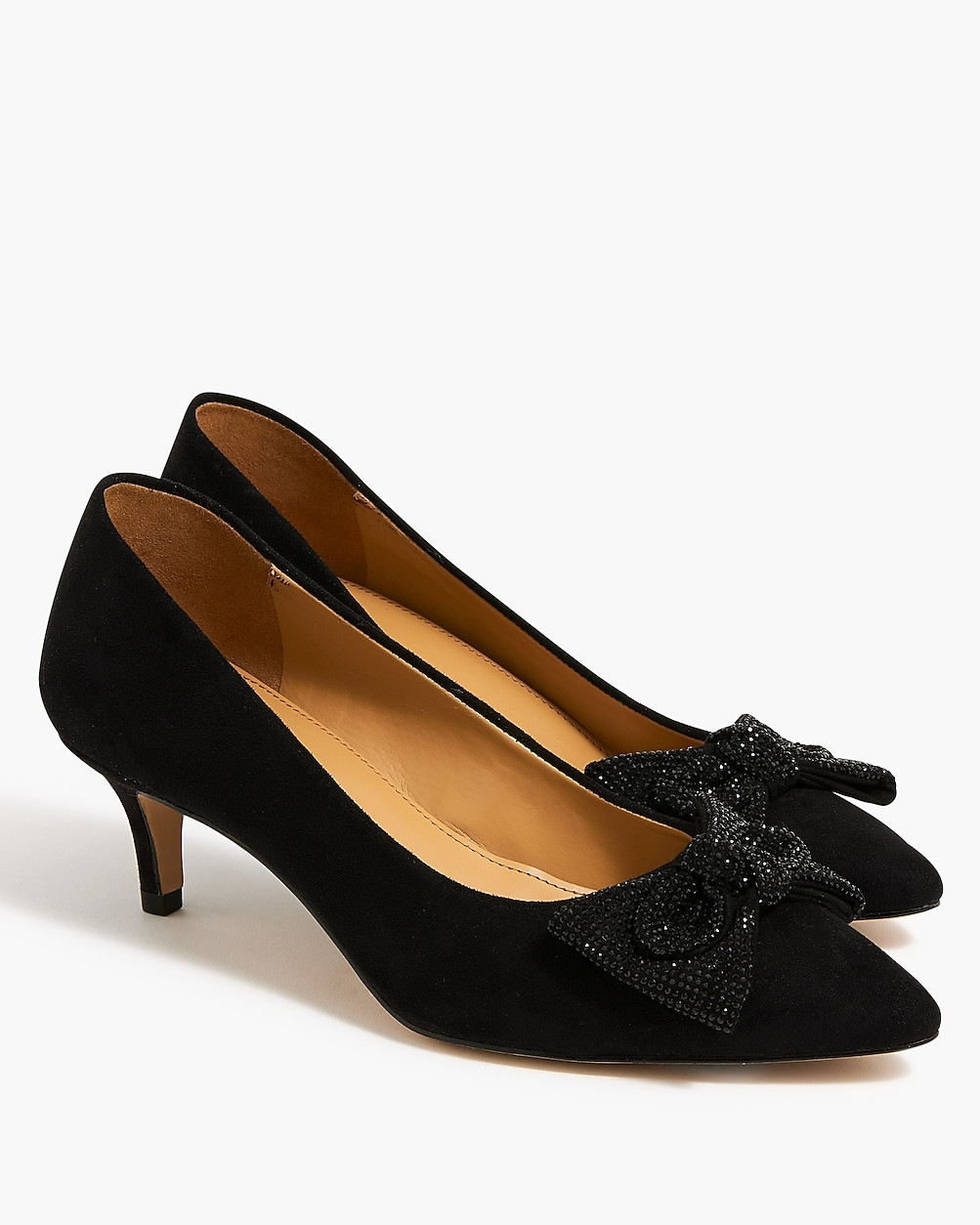 Crystal bow kitten heels | J.Crew Factory