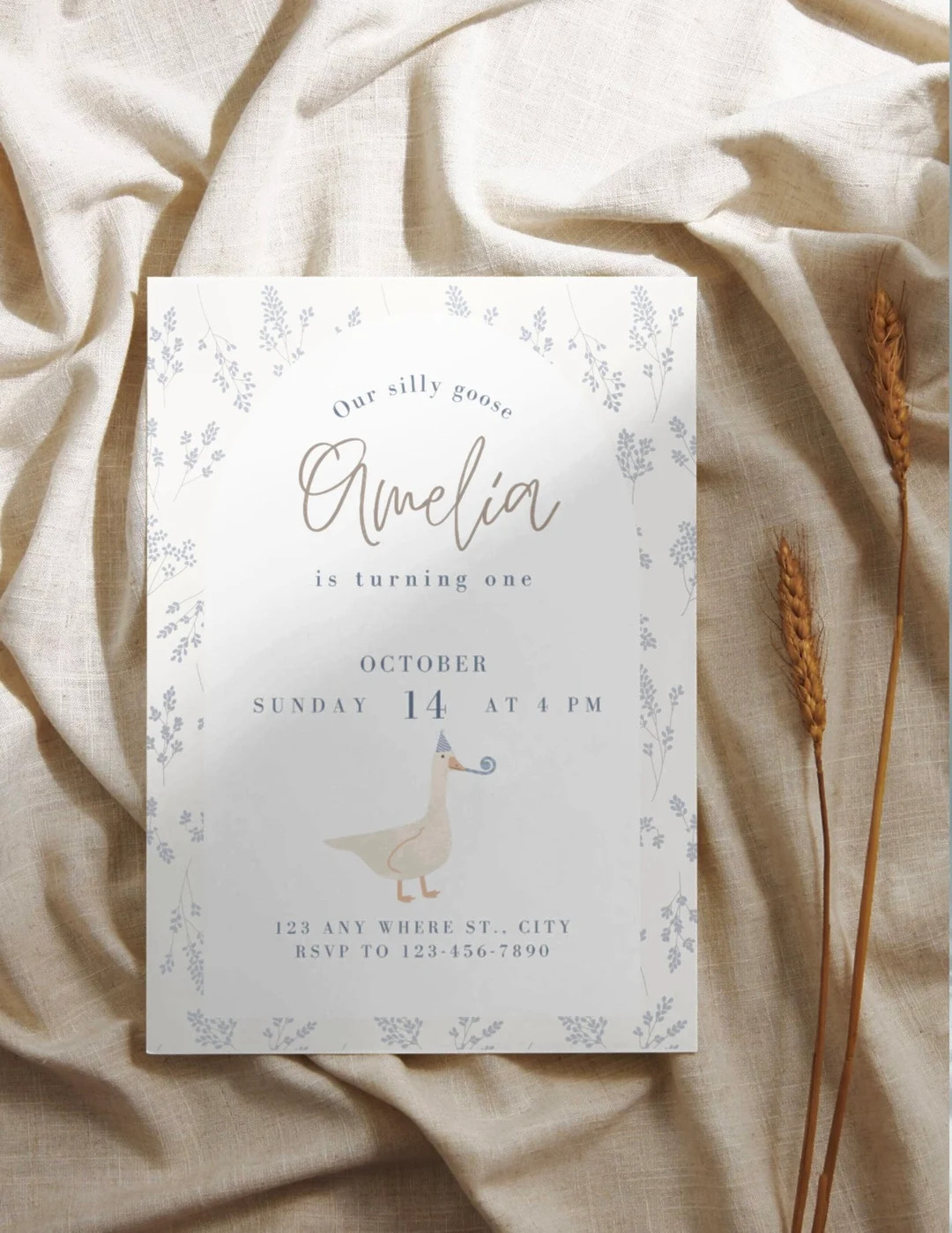 Goose Birthday Invitation, Little Goose, One Silly Goose, First Birthday, Toddler Birthday Invite... | Etsy (US)