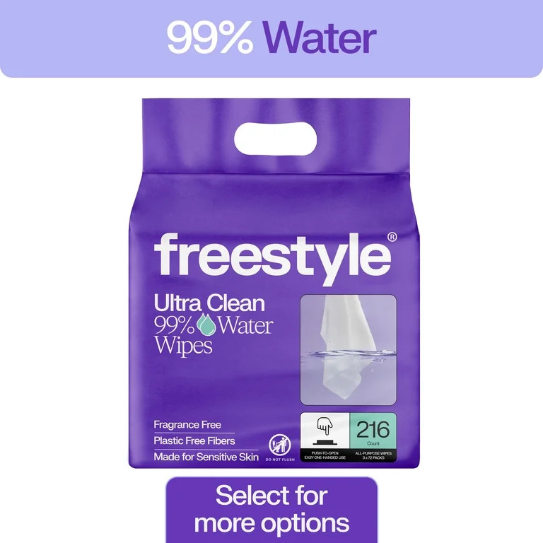 Freestyle Soft Jumbo Baby Wipes for Sensitive Skin, Unscented, 3 Flip-Top Packs, 216 Total Count | Walmart (US)