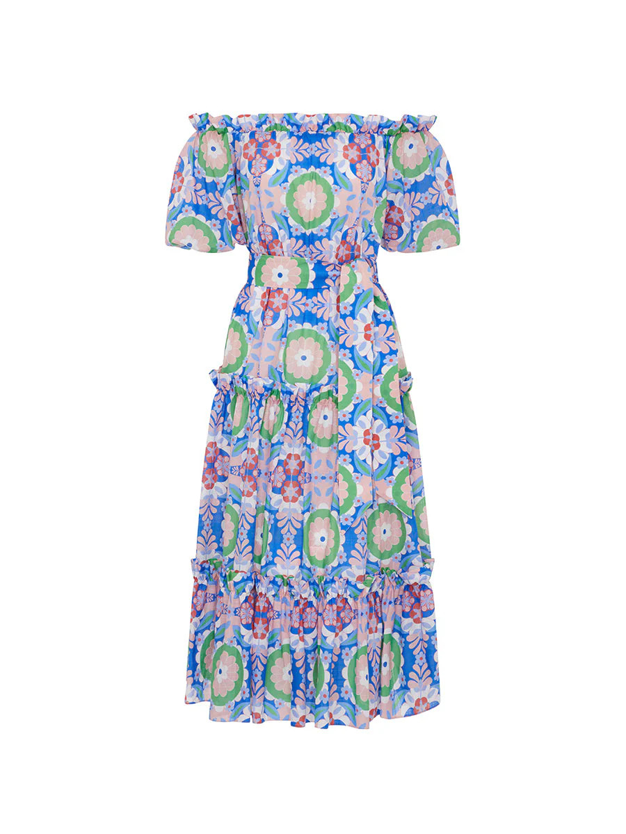 Gigi Linen Dress In Blue | Over The Moon