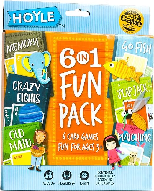 Hoyle 6 in 1 Fun Pack - Kids Card Games - Ages 3 & Up - Memory, Go Fish, Crazy Eights, Old Maid, ... | Amazon (US)