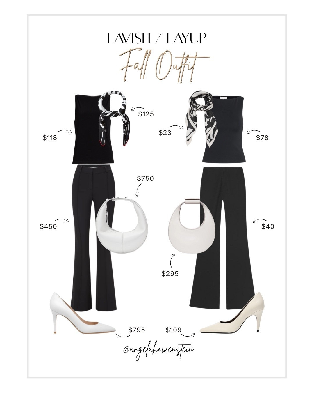 Black and white is always a classic.
Styled two ways — splurge or save.
Such a chic look for dinners, events, or nights out.

#eveningstyle #nightoutfit #blackandwhiteoutfit #minimalchic #elevatedstyle #fallfashion



#LTKOver40 #LTKStyleTip #LTKItBag