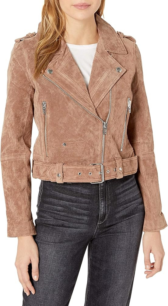 womens Real Suede Moto Jacket | Amazon (US)