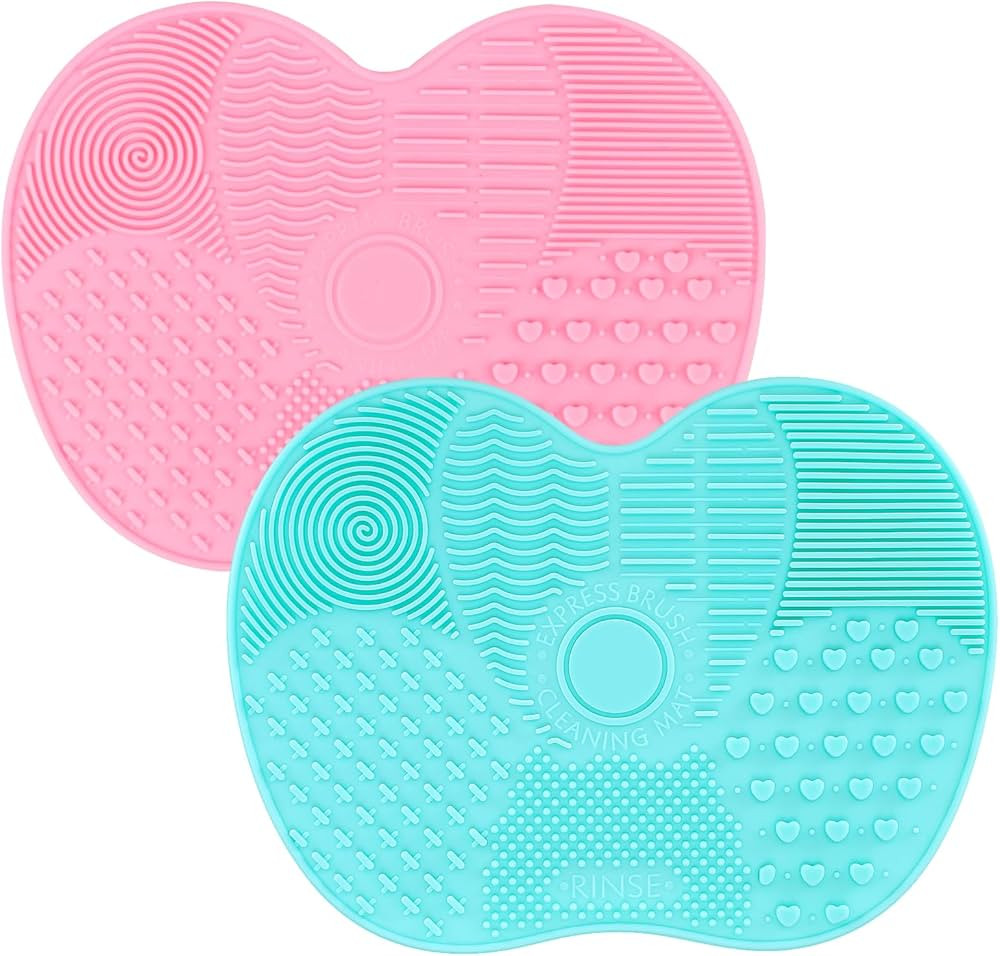 2 Pcs Silicone Make Up Brush Cleaning Mat, Cosmetic Cleaning Pads,Makeup Brush Cleaner Mats, Port... | Amazon (US)