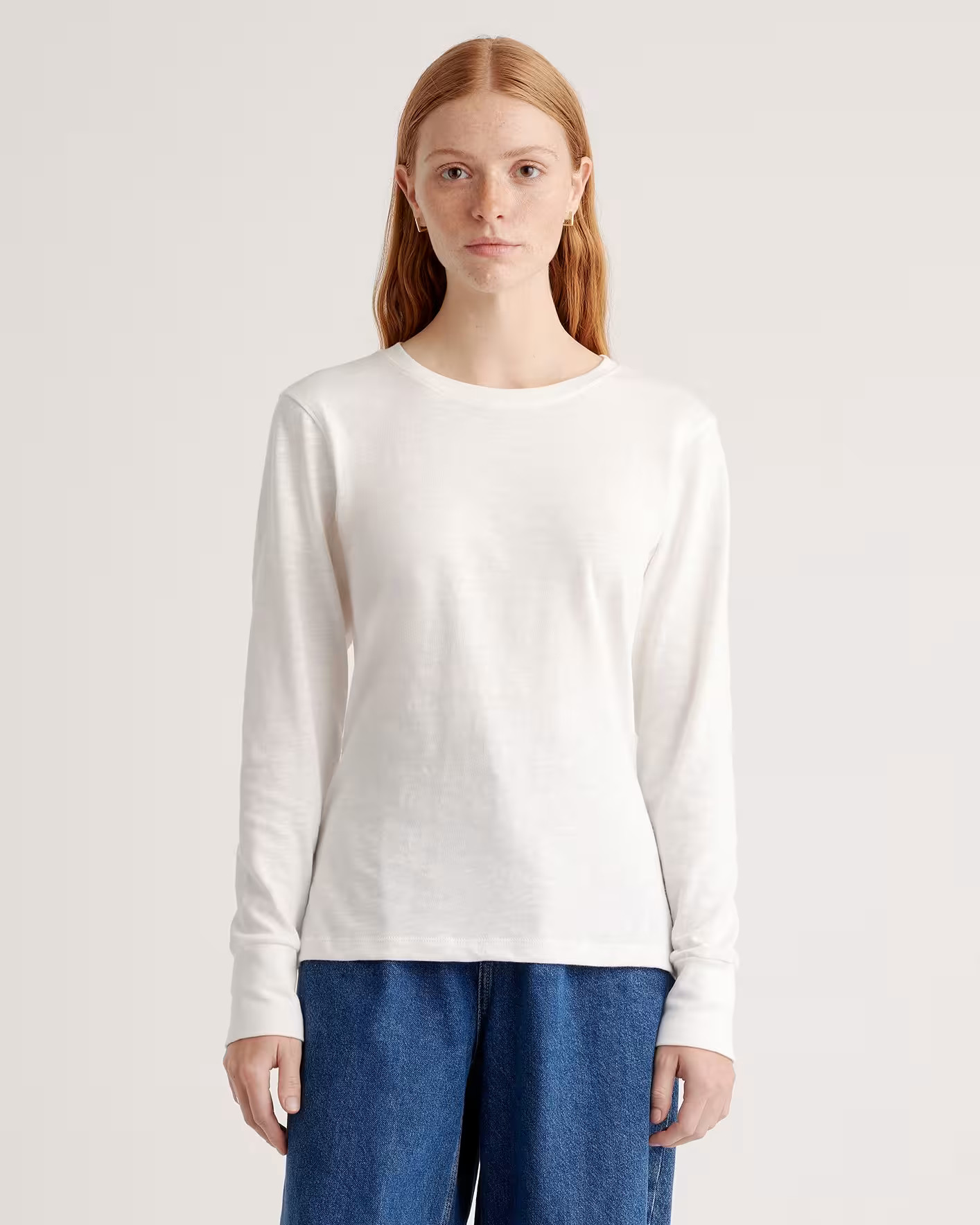 100% Organic Cotton Slub Long Sleeve Tee | Quince